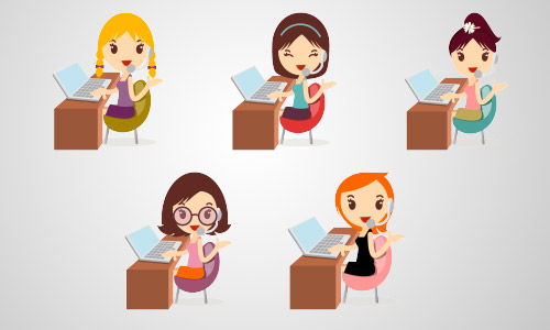 callcenter girls icons