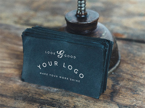 vintage business card mockup