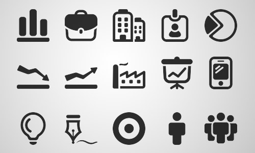 mono business icons