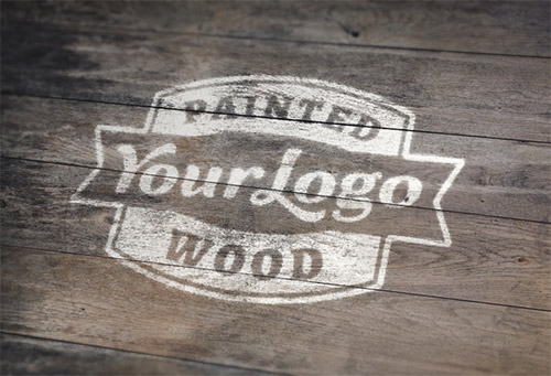 painted wood vintage mockup