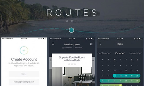 free booking app ui kit