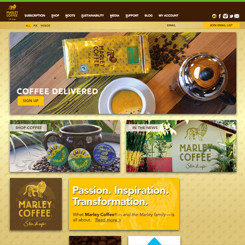 marley coffee website