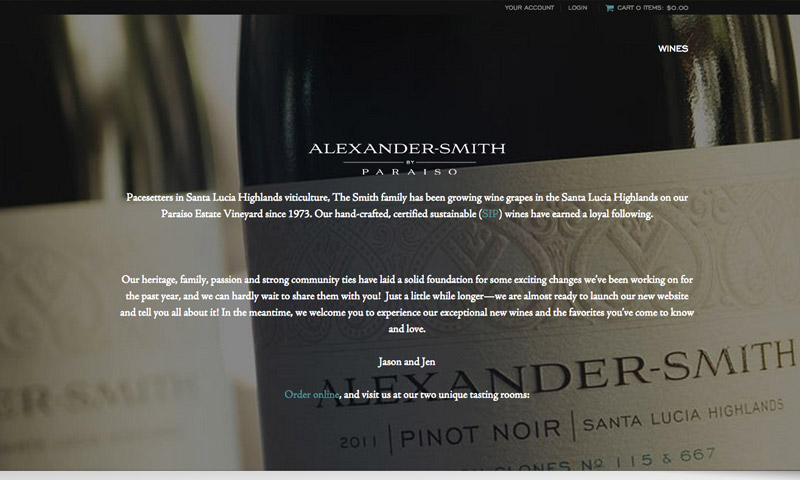 winery web design