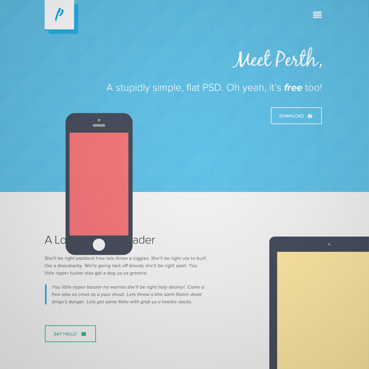 photoshop flat web template