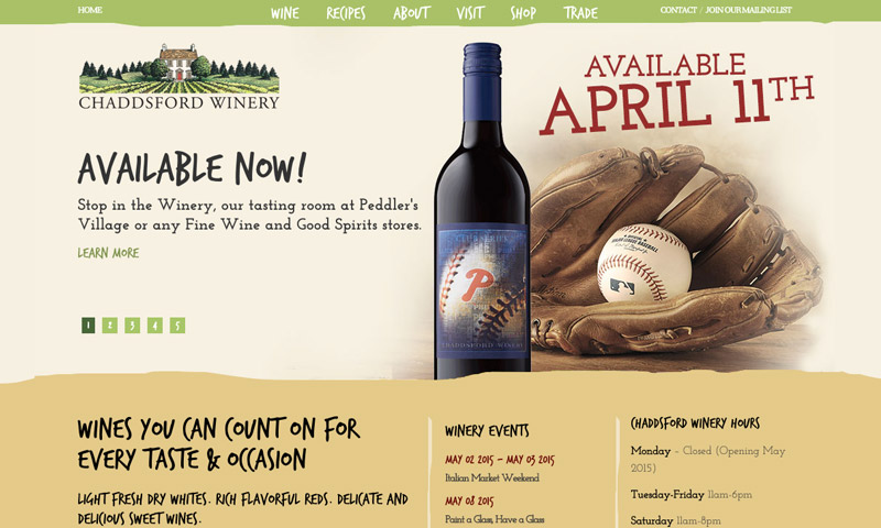 winery sample website