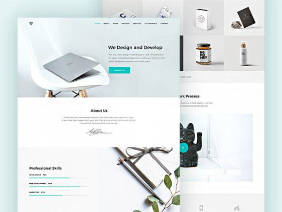 flat website psd 