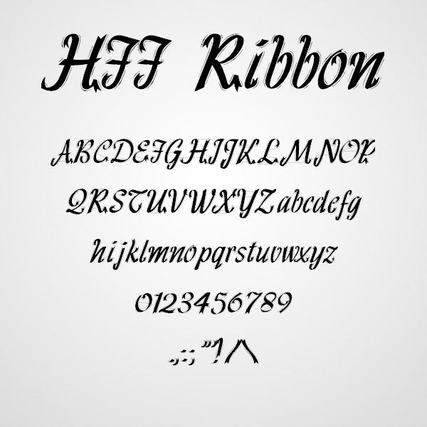 ribbon fonts design