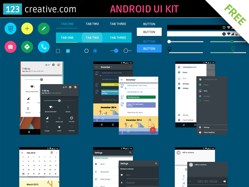 15 Free Android UI Kits For Mobile App Designers | Naldz Graphics