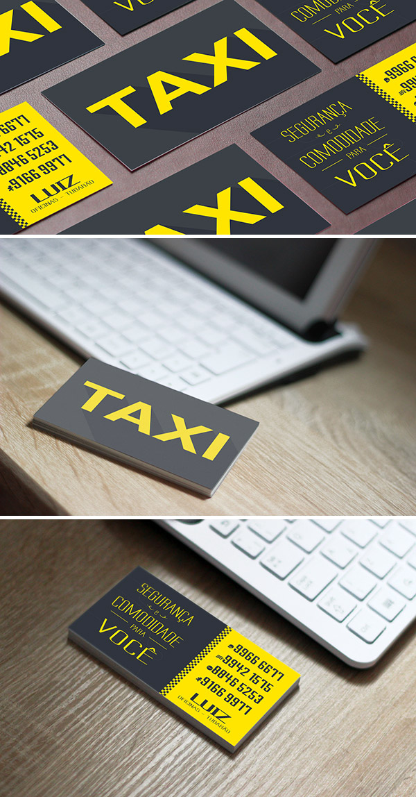 minimal taxi business card