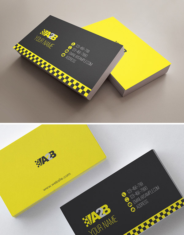 yellow business card