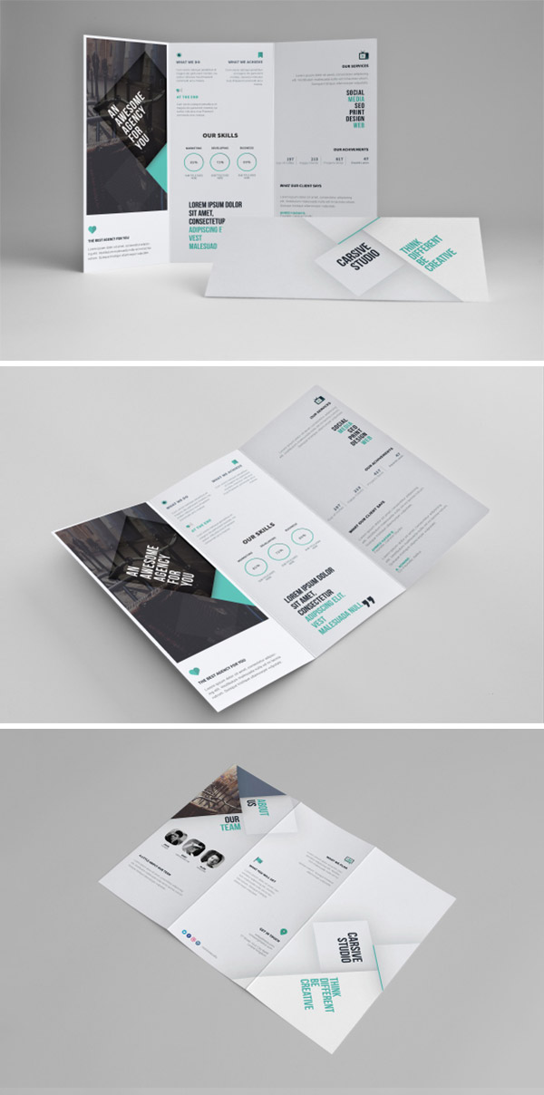 clean tri-fold template