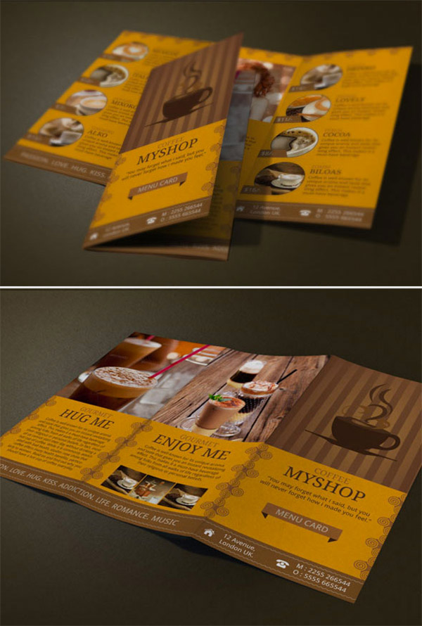 menu brochures