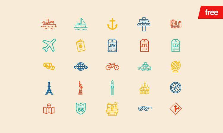 free travel icons