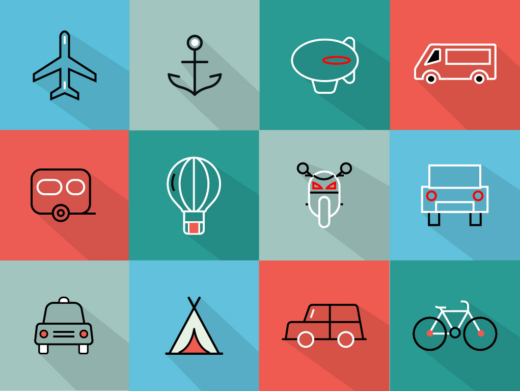 transportation icon set