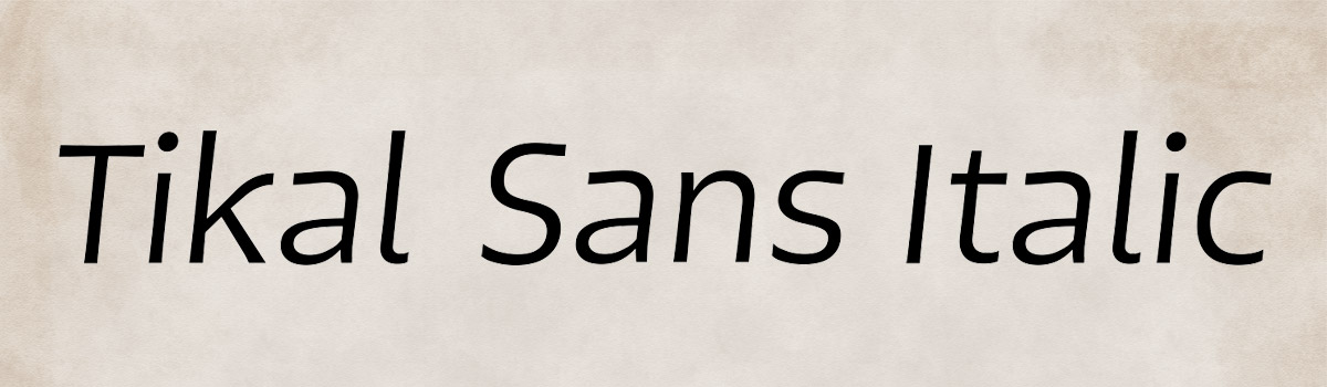 sans italic font