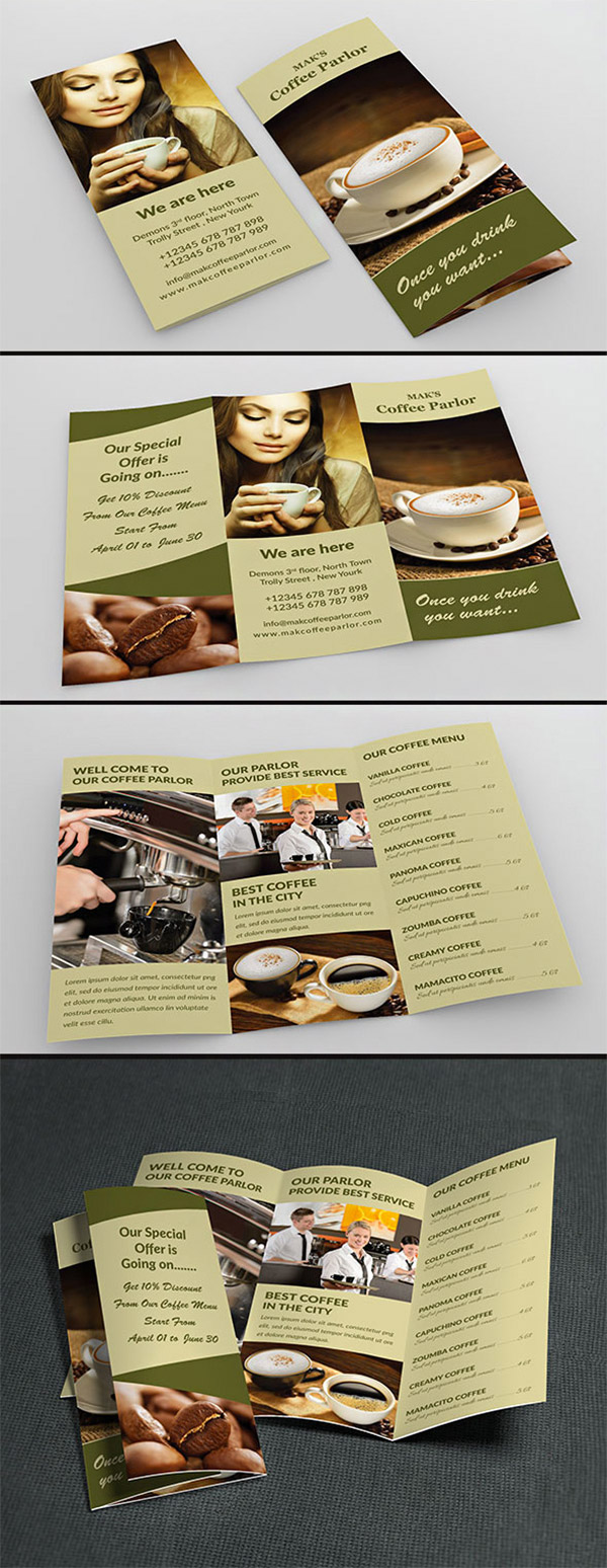 coffee trifold design