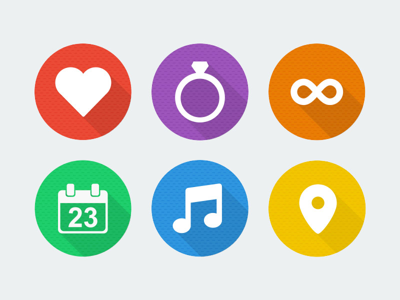 flat icons wedding