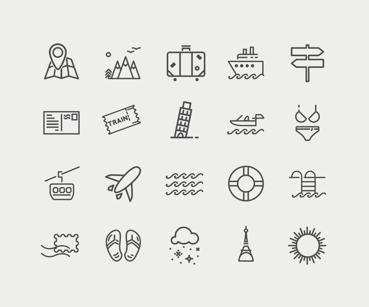 free travel icons