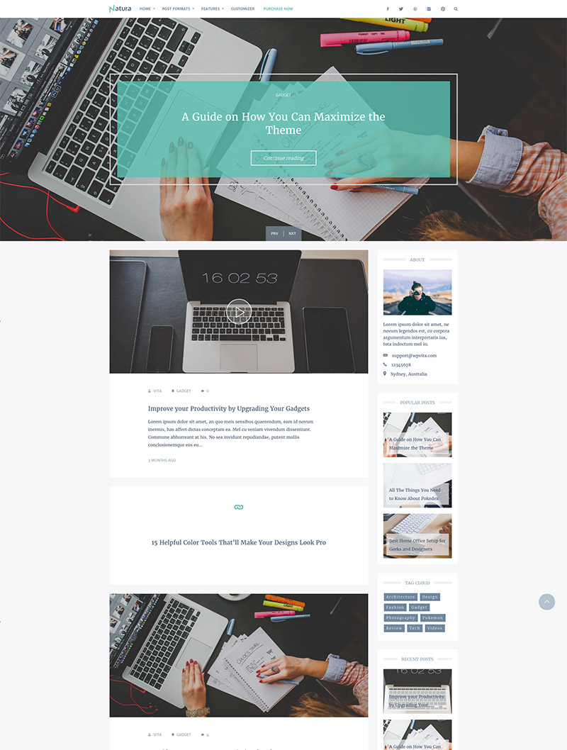 responsive blog theme