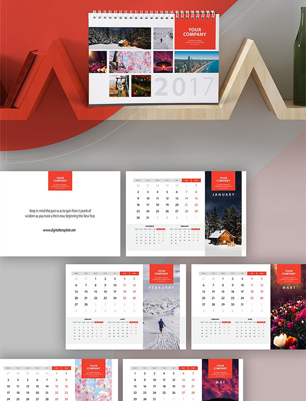 desk calendar mockup