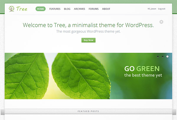 green blog themes