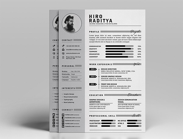 vintage design resumes