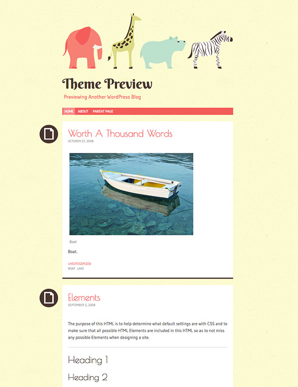 children blog theme