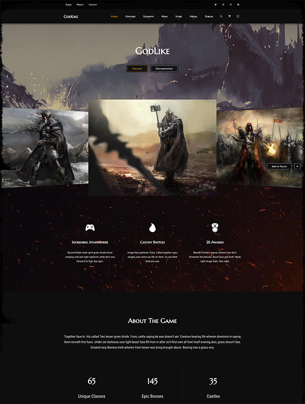 game theme websites