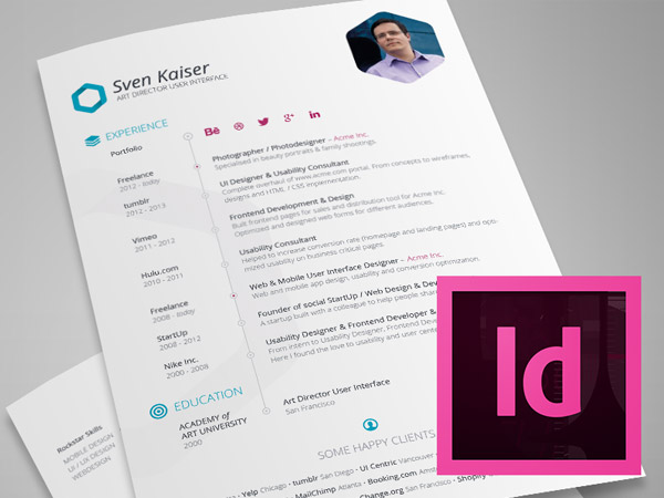 indesign template resume
