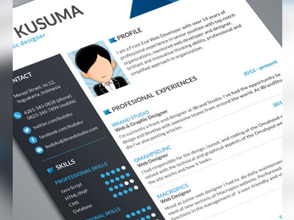 PSD format resume