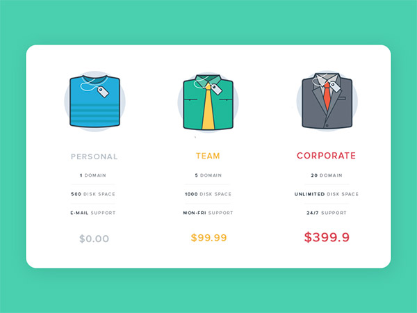 pricing table design