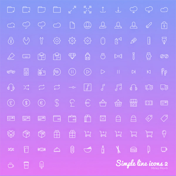 web outline icons