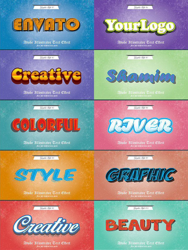 illustrator rounded beveled shaded text effects graphic styles download