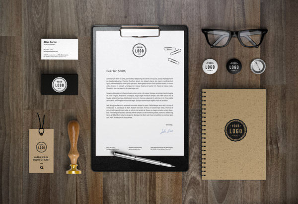 clean stationery identity