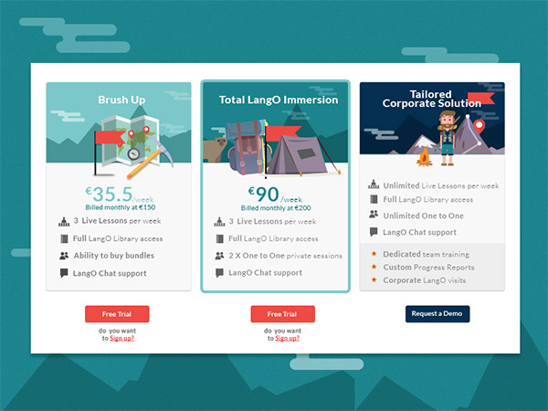 flat pricing table