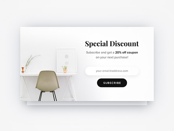 elegant white subscription