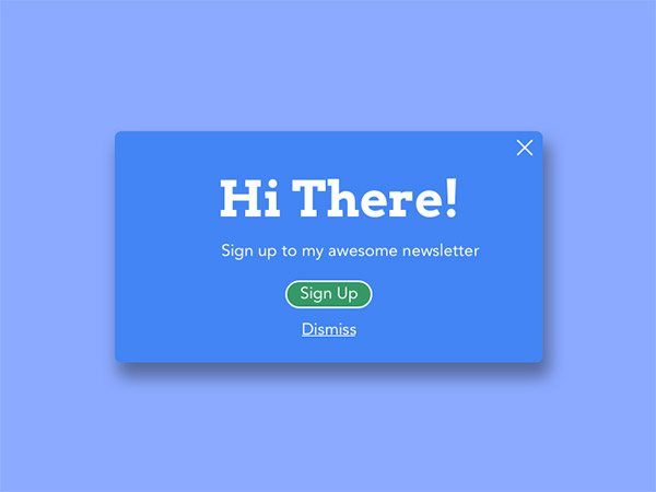 blue signup window