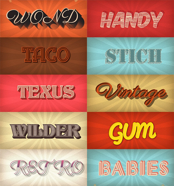 text vintage presets