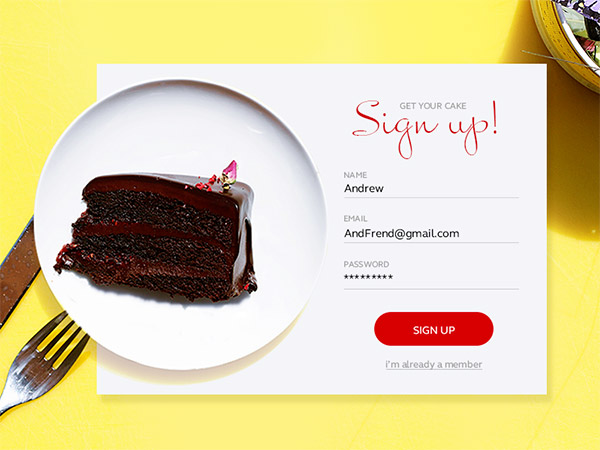 food signup form