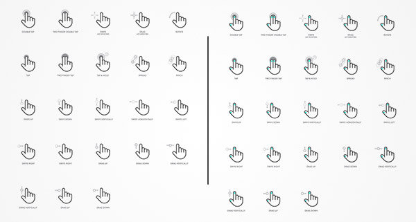 outline gesture icons