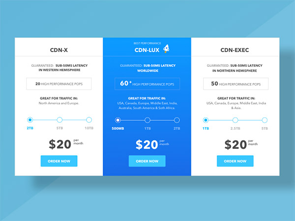 modern price table