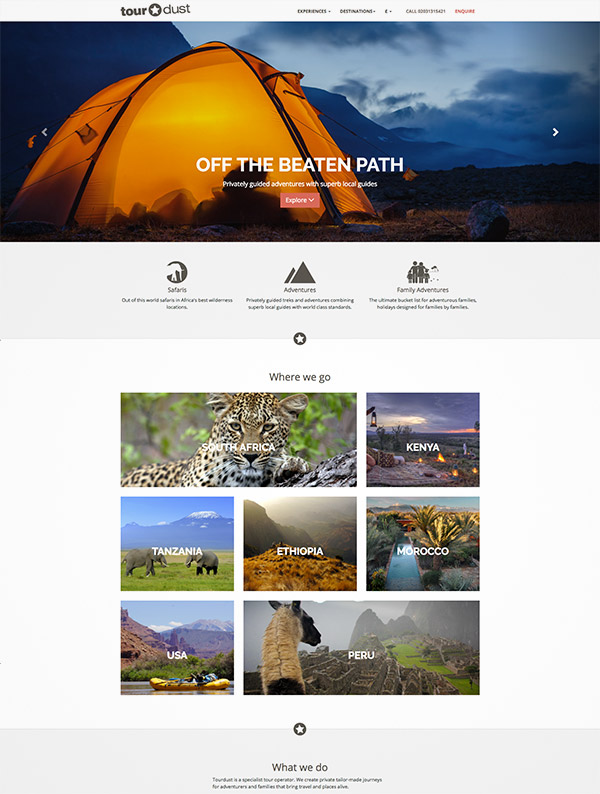 travel web design