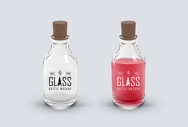 glass bottle mockup