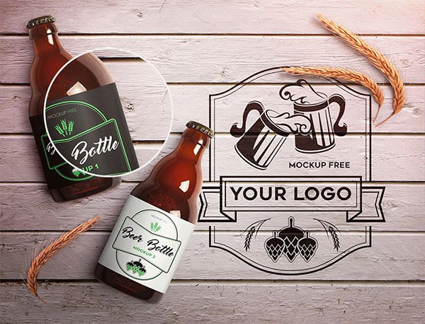 beer bottle mockup