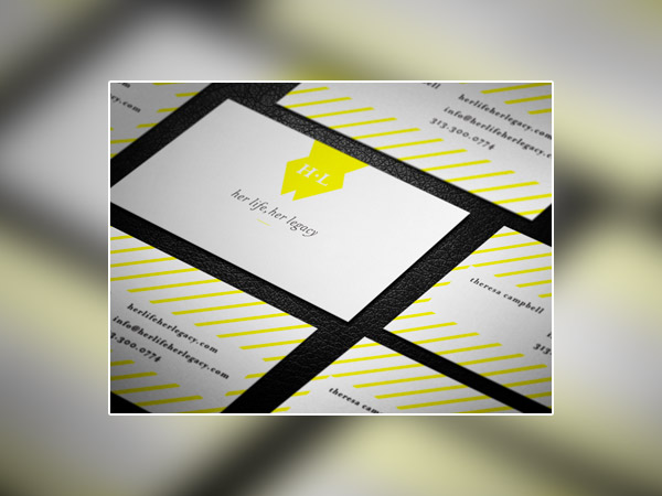 yellow stripes business card