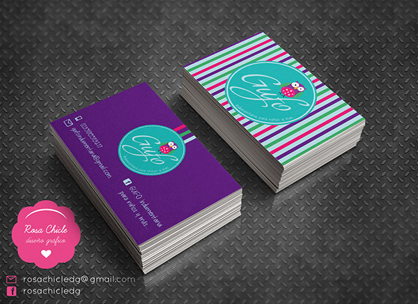 striped business card
