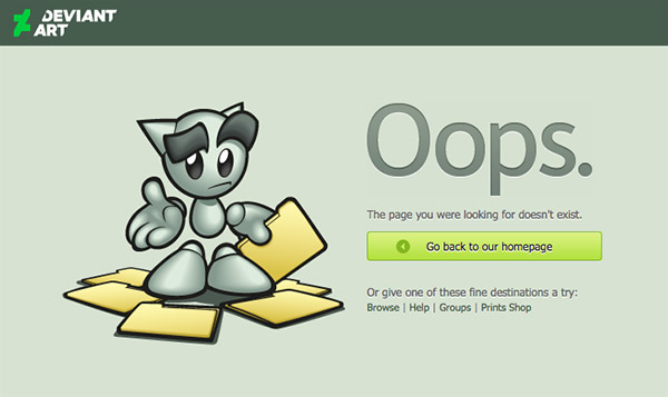 deviantart error page