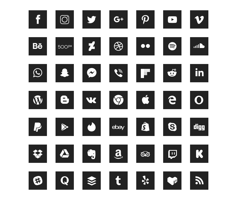 190+ Free Square Social Icons | Naldz Graphics